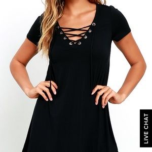 Lace-Up T-Shirt Dress
